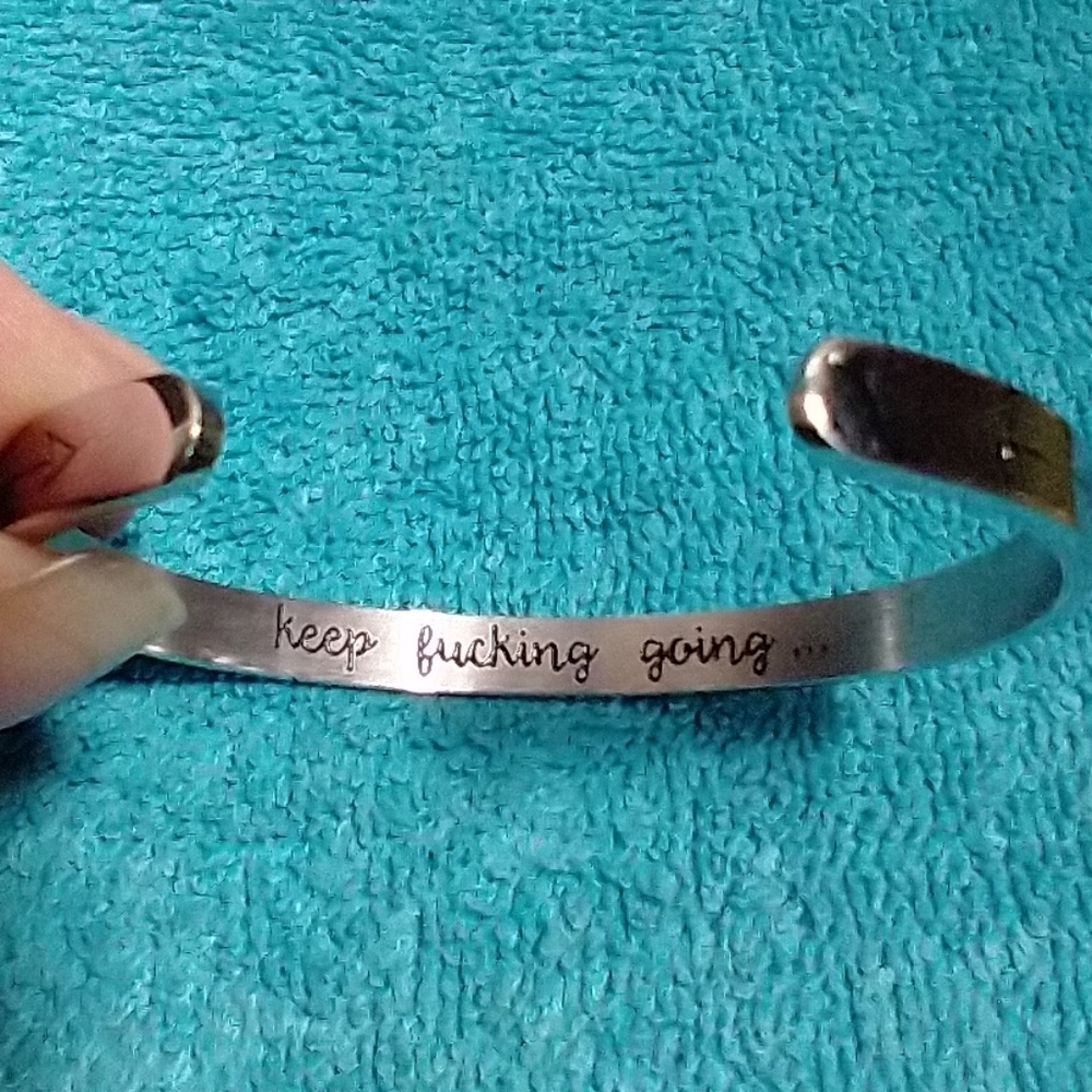 Silver Inspirational Cuff Arrow Stainless Steel Bracelet
